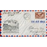 Early Airmail Pilot. 1937 Canada Airmail cover, flown on the flight from Fort Nelson to Fort St