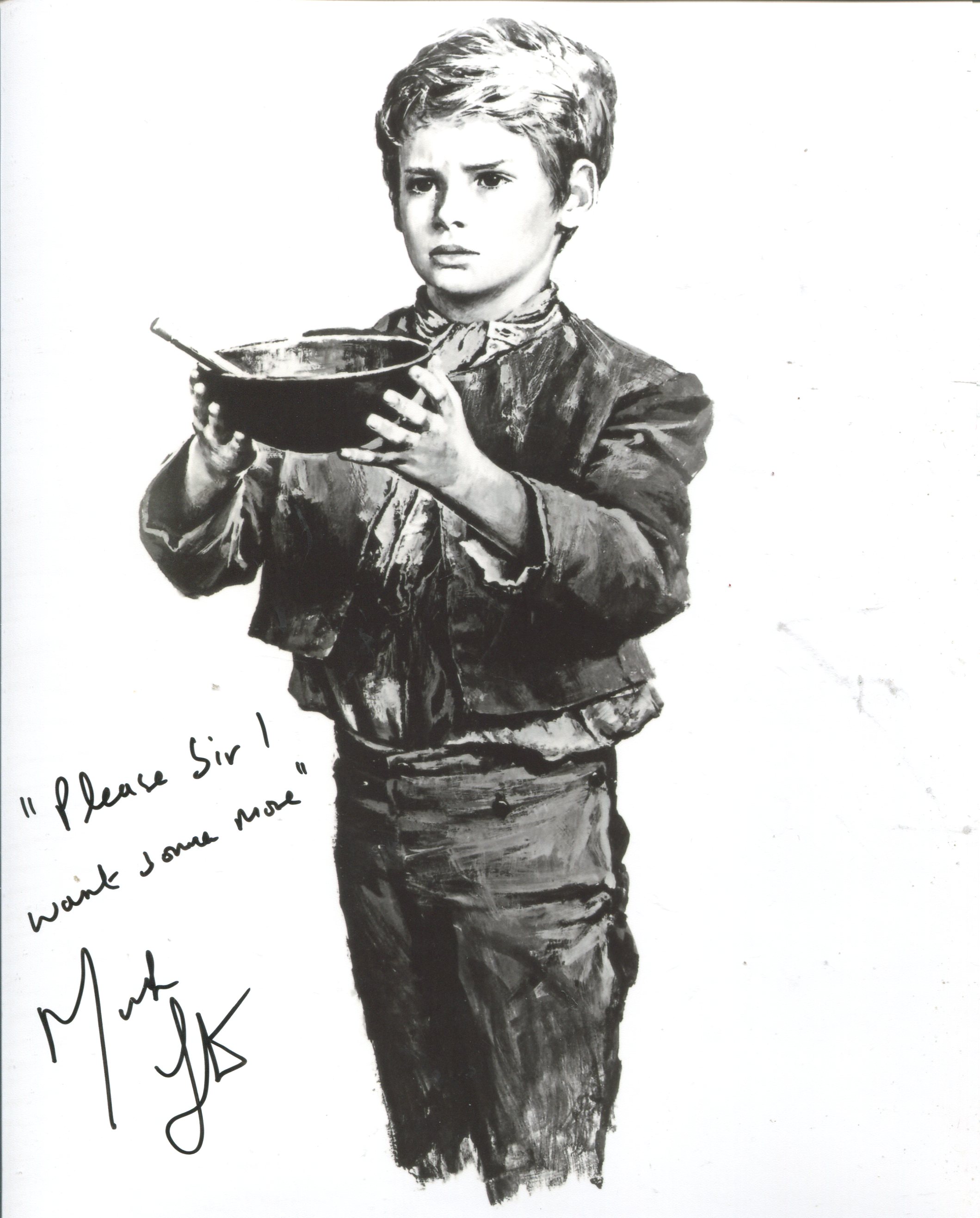 Oliver! 8x10 inch photo from one of the great British musicals, signed by actor Mark Lester who