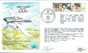 First Flight of the S. A. H. 1 Trago Mills Aircraft Division signed FDC No. 2028 of 2983. Signed