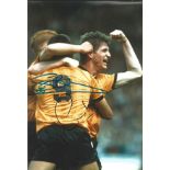 Andy Mutch and Steve Bull Wolves Signed 12 x 8 inch football photo. All autographs come with a