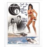 007 Bond girl. The Spy Who Loved Me actress Caroline Munro signed 8x10 montage photo. All autographs