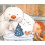 The Snowman 8x10 photo from the classic Christmas movie 'The Snowman' signed by Raymond Briggs.