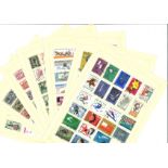 European stamp collection 18 loose album leaves includes Bulgaria, Hungary, Poland, Romania,