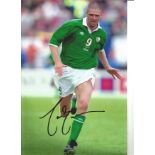 Nial Quinn Ireland Signed 12 x 8 inch football photo. All autographs come with a Certificate of