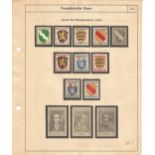 German Stamp collection 8 loose pages 74 stamps French Zone dating back to 1946 mainly mint. We