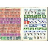 Worldwide Stamp collection Blue Stock book 16 pages of interesting stamps countries include Spain,