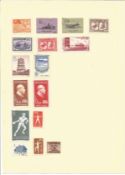 China Stamp collection 1 loose album leave 16 stamps some mint dated 1948/1965. We combine postage