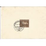 German vintage miniature stamp sheet Brown Ribbon of Germany PM Munchen 26. 7. 36. We combine