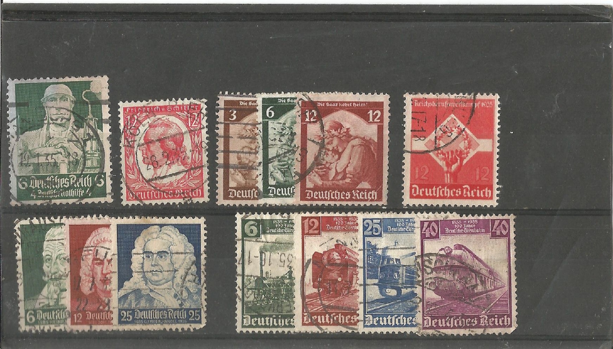 German stamp collection 1 stock card 13 stamps dated 1934/1935. We combine postage on multiple