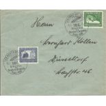 German vintage envelope double post mark commemorating centenary of the birth of Count Zeppelin 8/