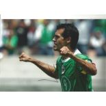 Jared Borgetti Mexico Signed 12x 8 inch football photo. All autographs come with a Certificate of