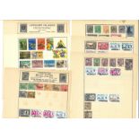 British Commonwealth stamp collection 9 loose album pages countries include Leeward Islands,
