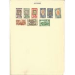 Worldwide Stamp Collection 10 loose album pages countries include Abyssinia, Egypt, Iraq, Lebanon,
