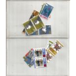 GB stamp collection 12 plastic sleeves of unmounted mint stamps dating 1971 to 1980 face value
