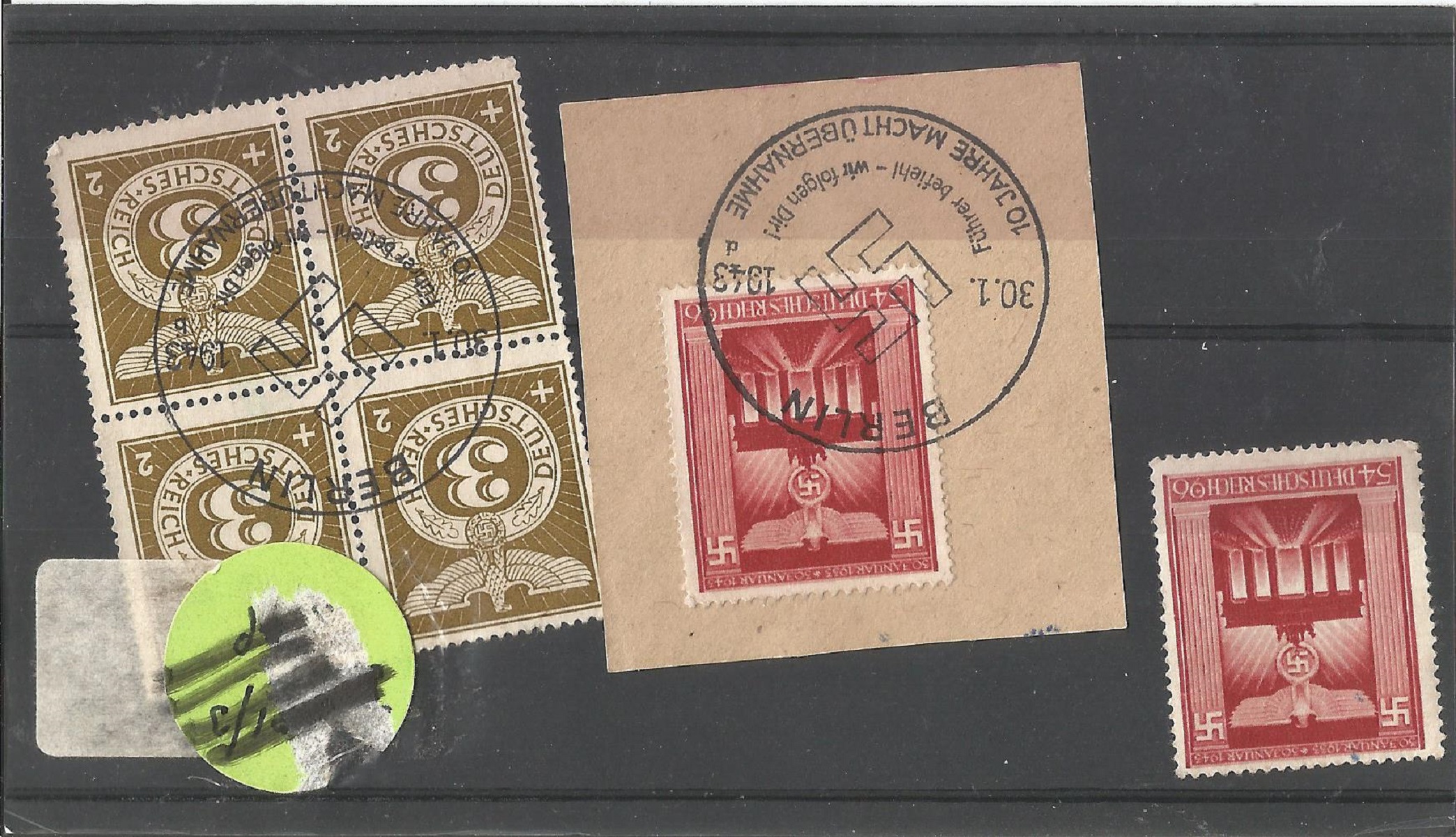 German stamp collection 1 stock card 6 stamps dated 1943. We combine postage on multiple winning