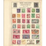 British Commonwealth stamp collection 6 loose album leaves countries include New Zealand and