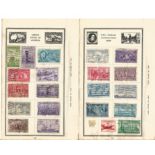 Worldwide Stamp Collection 7 loose album leaves includes early USA, Egypt, Dutch Indies and