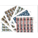 Great Britain stamp collection 6 unmounted mint stamp sheets 1981 Fishing includes 14p (100 stamps),