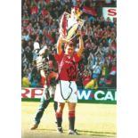 Bryan Robson Man United Signed 12 x 8 inch football colour photo. All autographs come with a