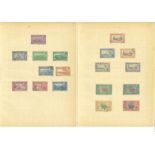 Ethiopia stamp collection. 18 stamps on 2 loose album pages. Mainly from the 1940 s. We combine