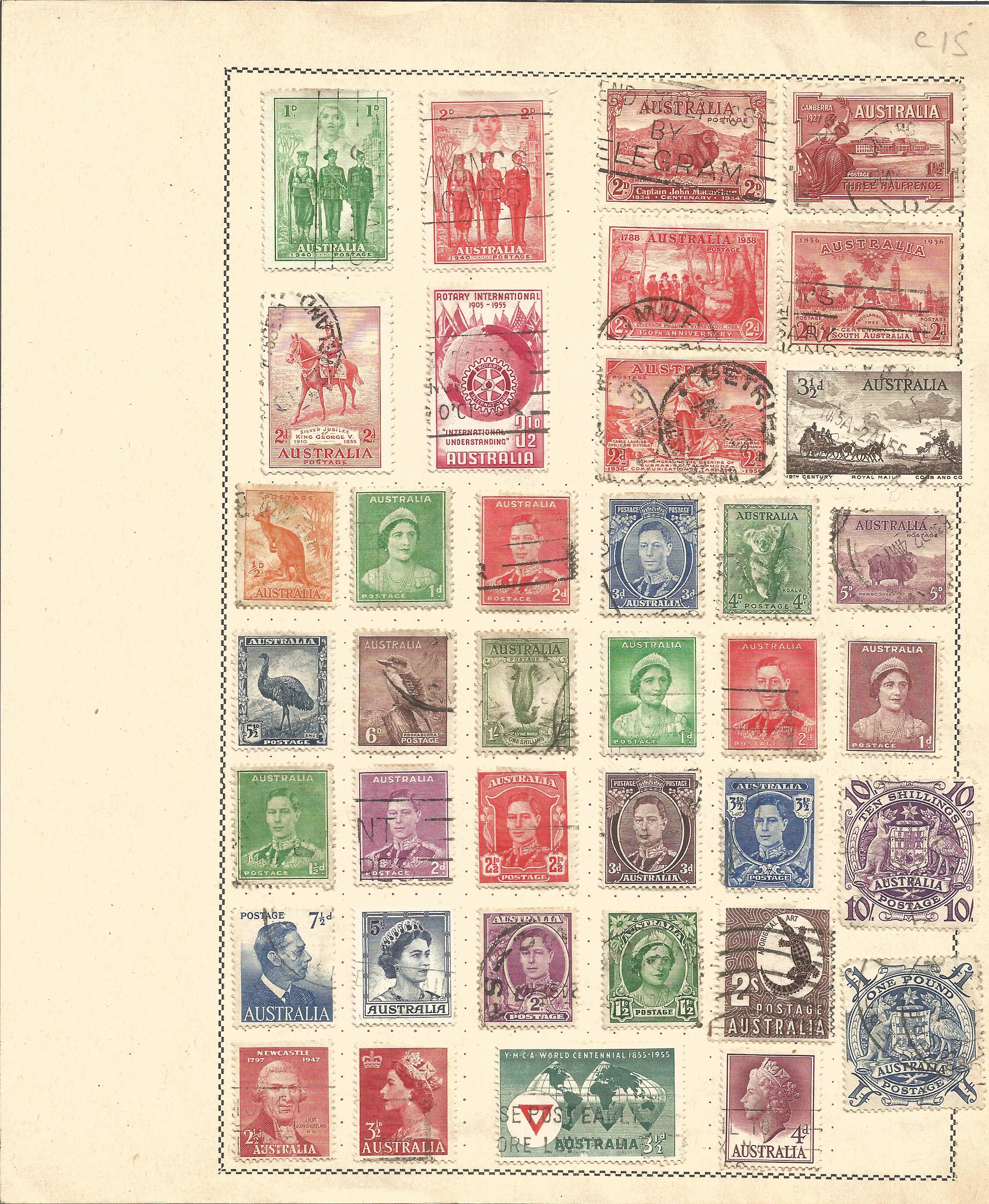 Australian stamp collection 7 full loose pages of interesting stamps dating back to prior 1950. We - Image 2 of 3