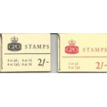 Great Britain stamp booklets includes 2/-4 at 1/2d, 4 at 1d, 4 at 11/2d, 4 at 3d 2/- 3 at 1/2d 9
