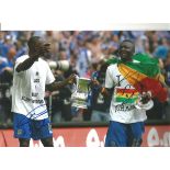 John Utaka and Sulley Muntari Portsmouth Signed 12 x 8 inch football photo. All autographs come with