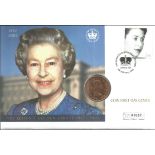 Coin First Day Cover The Queens Golden Jubilee 1952-2002 coin included 1967 penny PM London SW1 6.