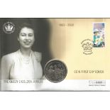 Coin First Day Cover commemorating The Queens Golden Jubilee 1952-2002 coin included is B Virgin