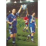 Steve Walsh and Simon Grayson Leicester City Signed 12 x 8 inch football photo. All autographs