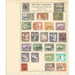 British Commonwealth Stamp collection 8 loose album leaves countries include Barbados, Basutoland,