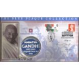 Benham National Heritage FDC The Blue Plaque collection Mahatma Gandhi PM 7. 9. 01 Various cachets