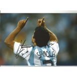 Javier Saviola Argentina Signed 12 x 8 inch football photo. All autographs come with a Certificate