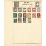 German Stamp Collection 3 loose album leaves 56 Bavarian stamps. We combine postage on multiple
