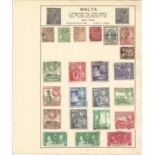 British Commonwealth stamp collection 5 loose album leaves includes countries such as Malta,