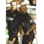 John Hartson and Marcus Gayle Wimbledon Signed 12 x 8 inch football photo. All autographs come