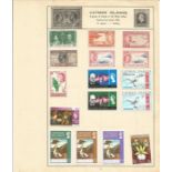 British Commonwealth stamp collection 5 loose album leaves from Ceylon and the Cayman Islands. We