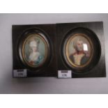 A 19th century miniature of Lady possibly Marie Antoinette and another (Qty: 2)