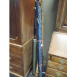 A collection of vintage and later fly fishing rods, including examples by Hardy Bros., Greys and