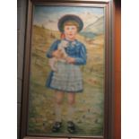 Peter Beek 'Swiss Girl' oil on canvas, signed and dated '39', 133 x 75cm