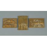 § François Maurice Thénot (French, 1893-1963), three small Art Deco bronze relief plaques,