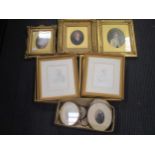 Collection of small framed portraits and photographs of the Thomson and Morrison families