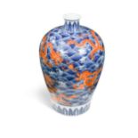 A large blue and white Meiping vase, 20th century,