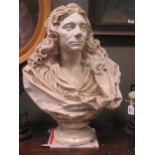 After Pearce, Sir Christopher Wren, painted composition bust, height 71cm width 53cm A late 17th