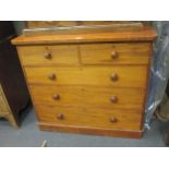 A Victorian mahogany chest of two short and three long drawers, 100 x 112 x 52cm