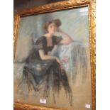 Ruth Lattes, Portrait of Louise Geraldine Macready, pastel, signed and dated 1909, 65 x 54cm