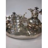 Pair Viners silver sauce boats, cigarette box, pair of Elkington plate mounted candlesticks, and