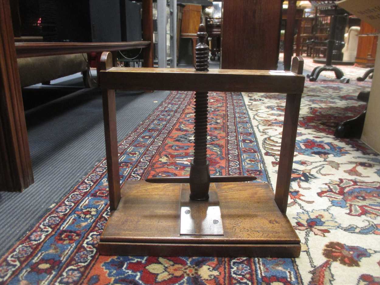 A 19th century fruitwood flower press