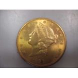 An 1898 USA Twenty Dollar gold coin