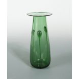 James Powell and Sons, Whitefriars (attributed), an Arts and Crafts green glass vase,